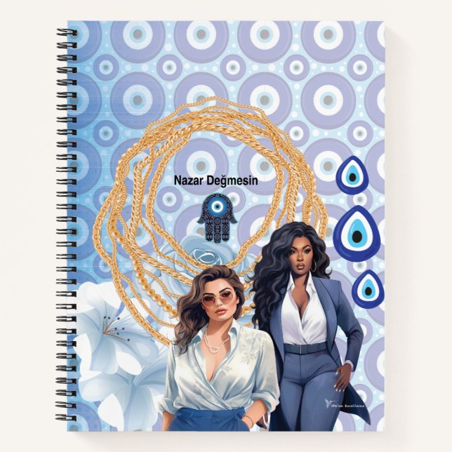 Lady Boss Turkish evil eye, good luck charm Notebook (Front)