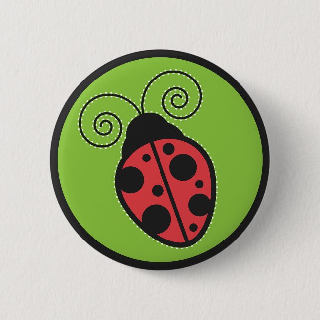 Lady Bug 6 Cm Round Badge (Front)