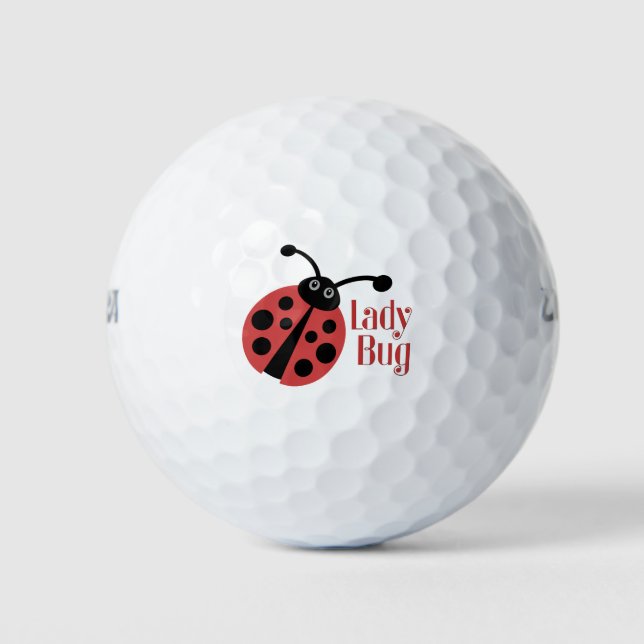 Lady Bug Animal Print Logo Golf Balls (Front)
