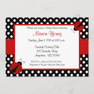 Lady Bug Baby or Bridal Shower Invitation