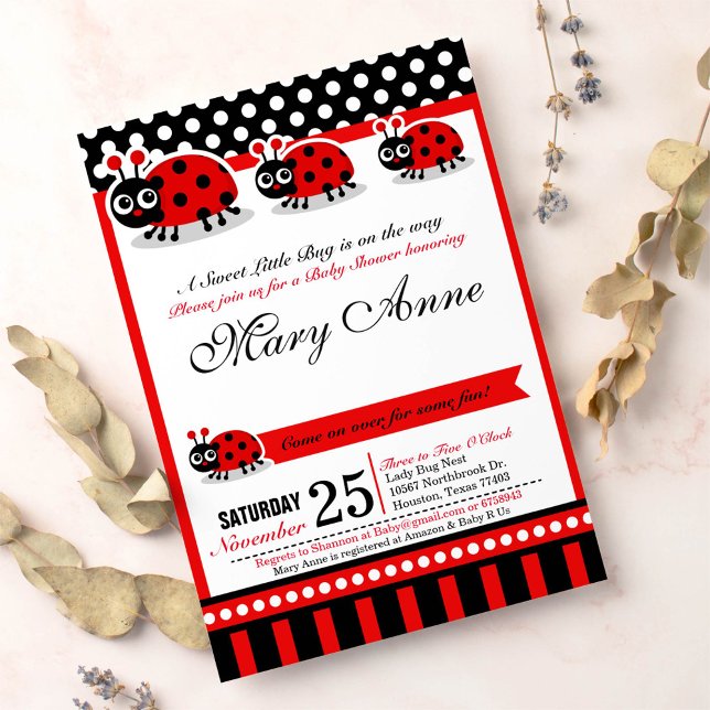 Lady Bug Baby Shower Invitation (Creator Uploaded)