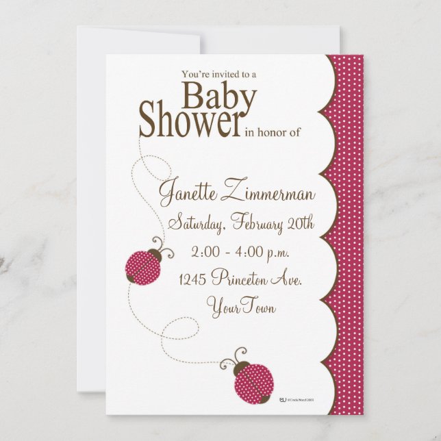 Lady Bug Baby Shower Invitation (Front)