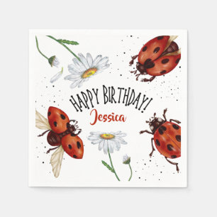 Lady Bug Birthday Garden Party Napkin