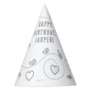 Lady Bug Birthday Party - Colour Your Own Party Ha Party Hat