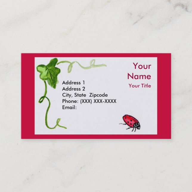 Lady Bug Business Card (Front)