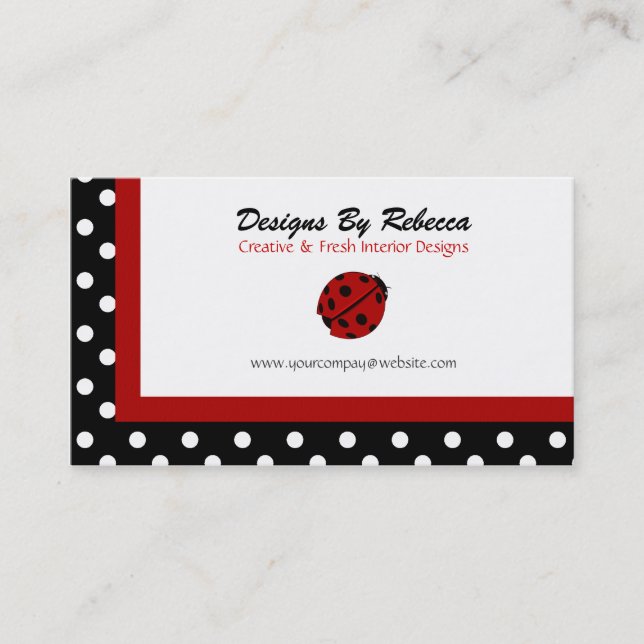 Lady Bug Business Cards (Front)