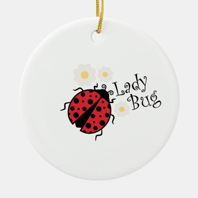 Lady Bug Ceramic Tree Decoration (Front)