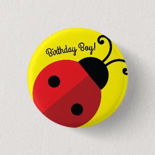 Lady Bug Cute 1st Birthday Party 3 Cm Round Badge