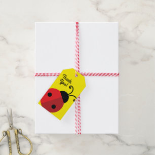 Lady Bug Cute 1st Birthday Party Gift Tags