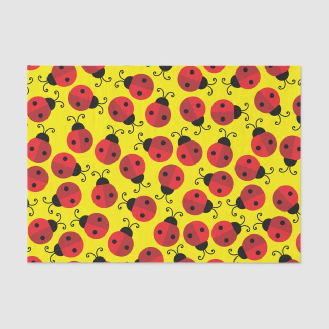 Lady Bug Cute 1st Birthday Party Tissue Paper (Front)
