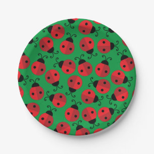 Lady Bug Cute Kid's 1st Birthday Party Paper Plate