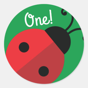 Lady Bug Cute Kid's Ladybug Birthday Party Classic Round Sticker