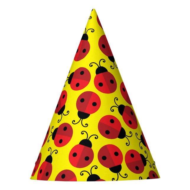 Lady Bug Cute Kid's Ladybug Birthday Party Hat (Front)