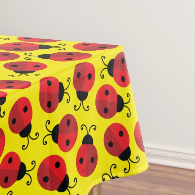 Lady Bug Cute Kid's Ladybug Birthday Party Tablecloth (In Situ)