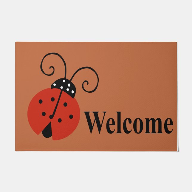Lady Bug Doormat, Cute Welcome Mat, Housewarming  Doormat (Front)