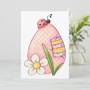 Lady Bug Easter Egg Invitation