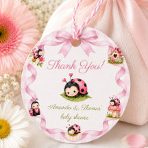Lady Bug Girl Baby Shower Thank You