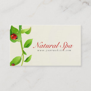 Lady Bug Green Leafs Natural Spa Business Card
