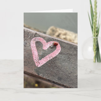 Lady Bug Heart Card