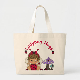 Lady Bug Hugs 2 Large Tote Bag