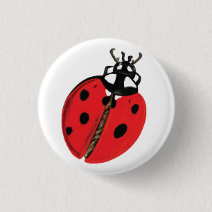 Lady Bug Illustration 3 Cm Round Badge