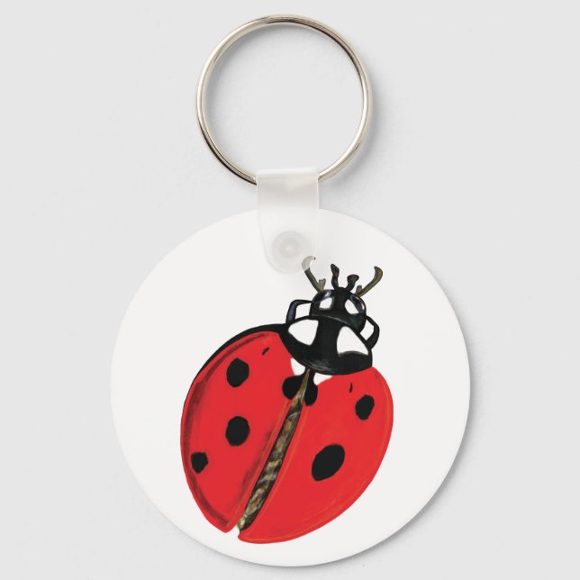 Lady Bug Illustration Key Ring (Front)