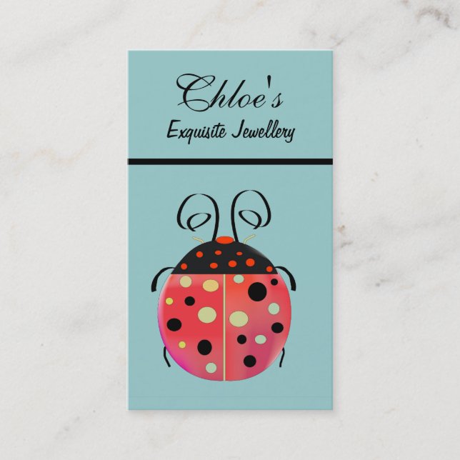 Lady Bug Jewellery Business Card (Front)