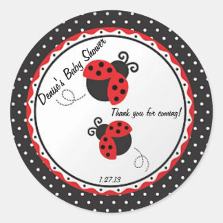 Lady Bug Label/Sticker Classic Round Sticker