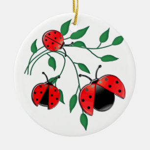 Lady Bug, Lady Bugs Ceramic Tree Decoration