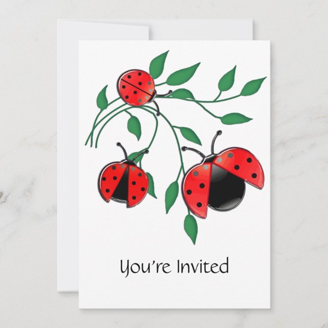 Lady Bug, Lady Bugs Invitation (Front)