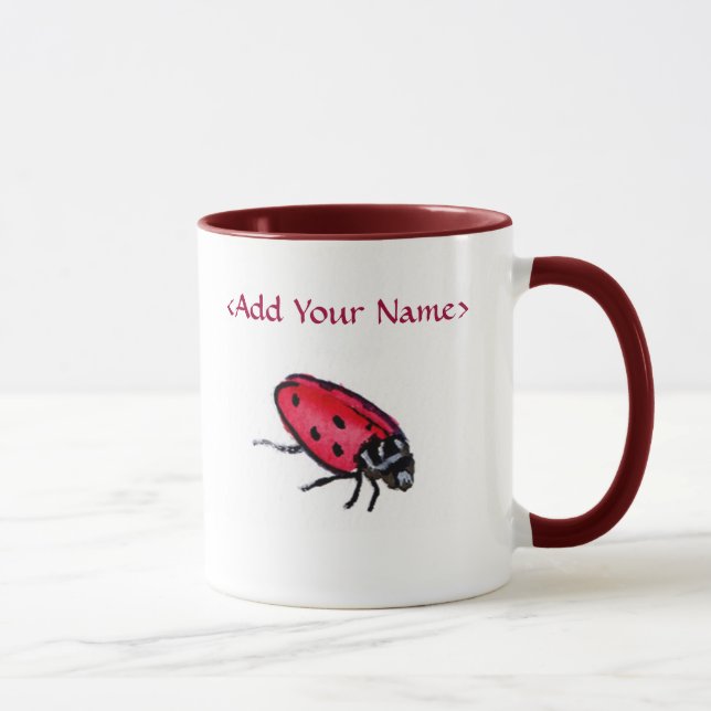 Lady Bug Mug (Personalise with Name) (Right)