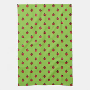 Lady bug patterns tea towel