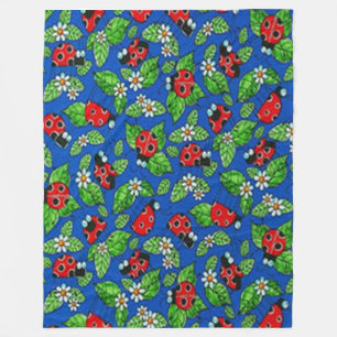 LADY BUG QUILT (Simulated) Fleece Blankets