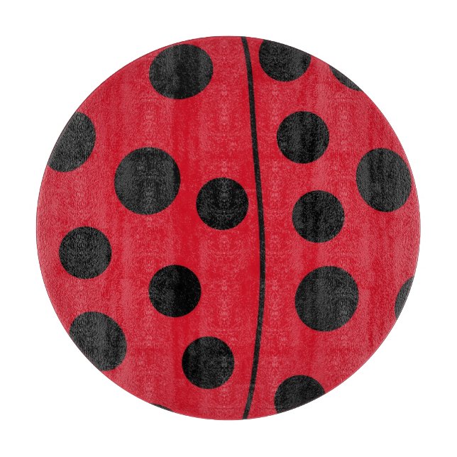Lady Bug Red and Black Design Cutting Board (Front)
