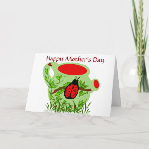 Lady bug tea pot, Happy Mother's Day card