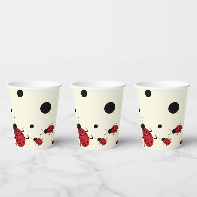 Lady Bug Theme Birthday-Baby Shower- Paper Cups (Multi)
