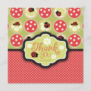 Lady Bug TY Square Thank You Card