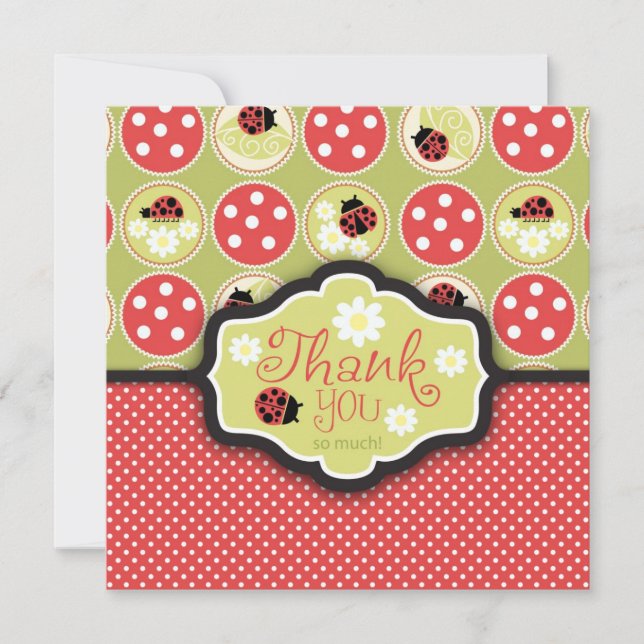 Lady Bug TY Square Thank You Card (Front)