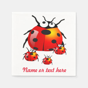 lady bug with baby ladybugs napkin
