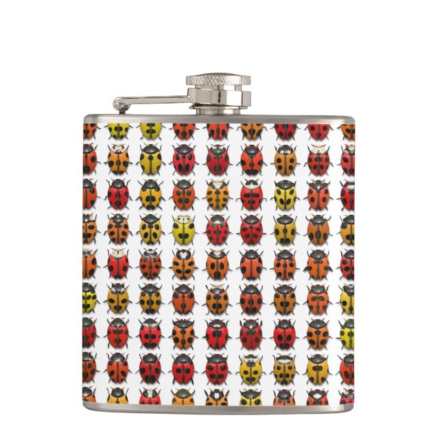 Lady Bugs 1 Wrapped Flask (Front)