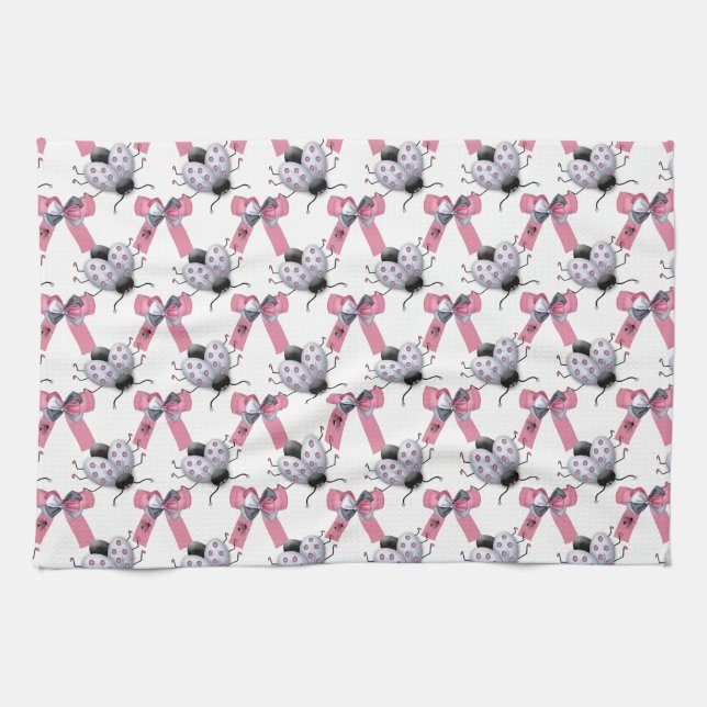 Lady Bugs and Bows Tea Towel (Horizontal)