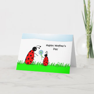 Lady Bugs and Flower, Happy Mother'sDay Card