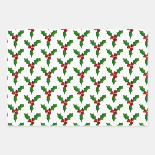 Lady Bugs and Holly Wrapping Paper Sheet