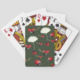 Lady bugs Green  Playing Cards