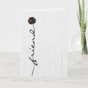 Lady bugs on black daisy card