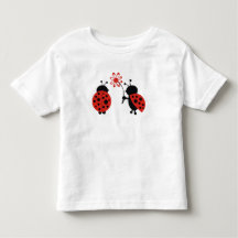 Lady Bugs With Flower Toddler T Shirt
