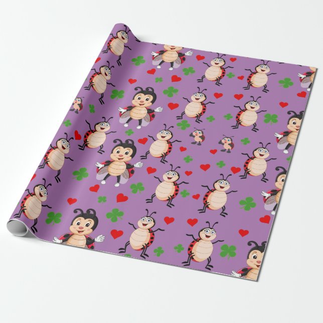Lady Bugs  Wrapping Paper (Unrolled)
