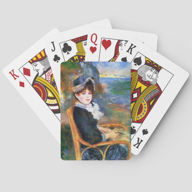 Lady by the Seashore (by Pierre-Auguste Renoir) Playing Cards (Back)
