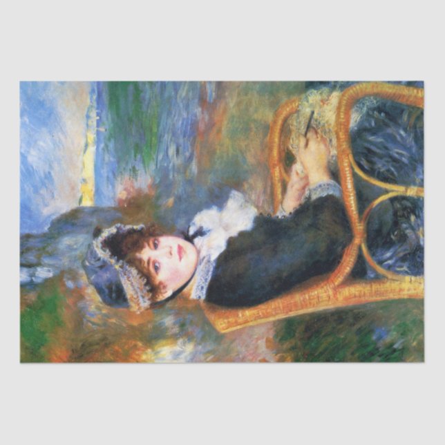 Lady by the Seashore (by Pierre-Auguste Renoir) Tissue Paper (Front)