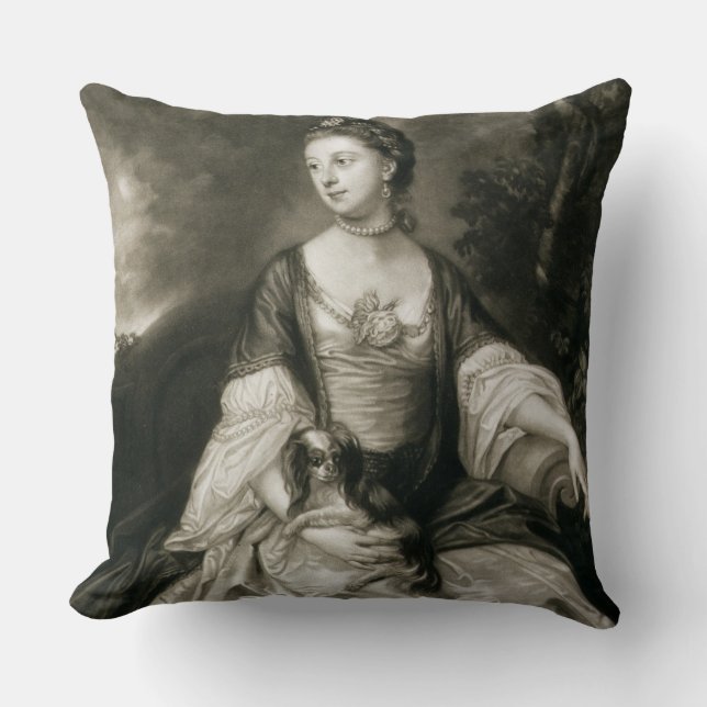 Lady Caroline Russell, engraved by James McArdell Cushion (Front)